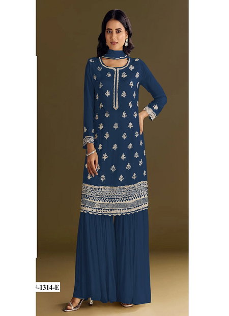 Tawakkal 1314 Heavy Chinon With Embroidery Work Top With Sharara Dupatta Wholesale In India